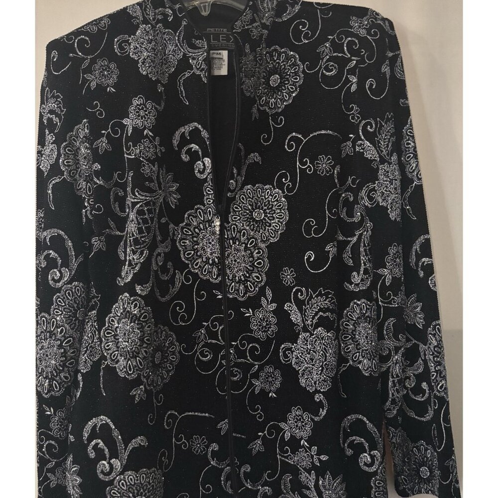 Alex Evenings Petite Women's Sz.PM 2 PC Set Petite Vintage Blazer Jacket Top